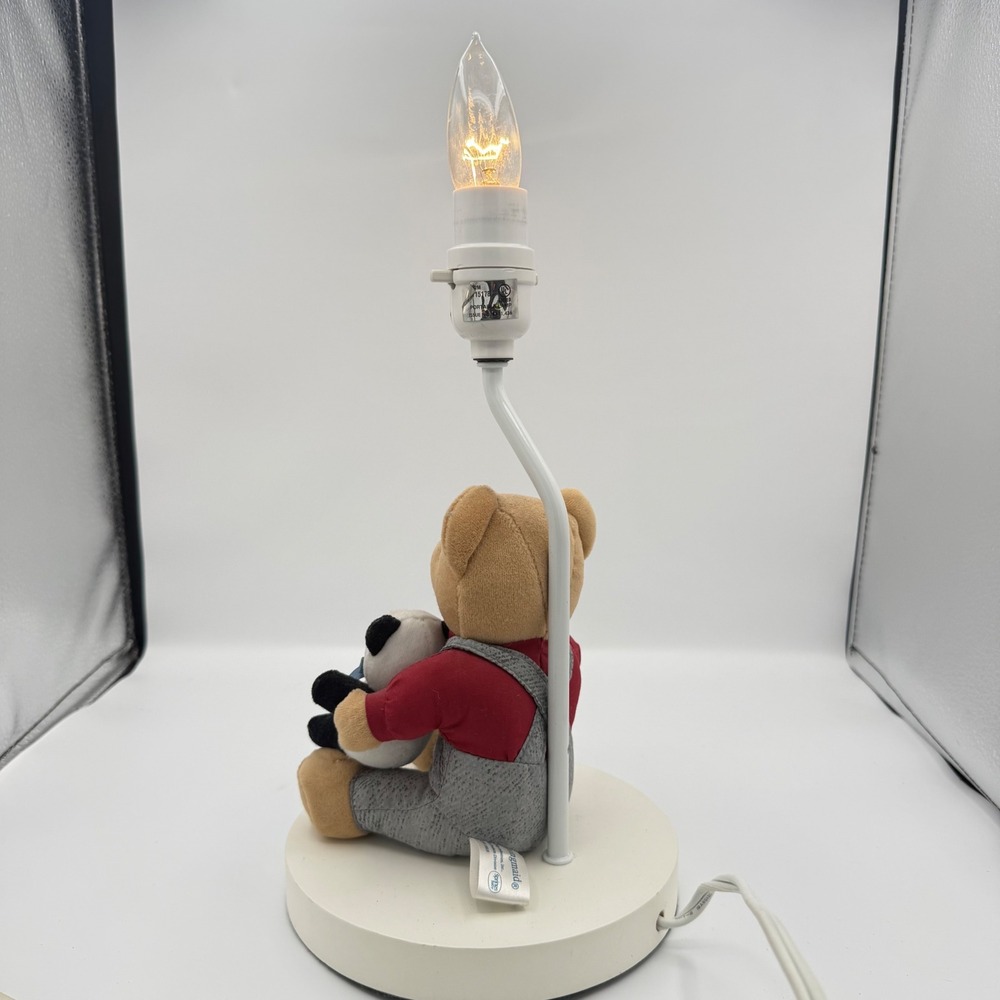 Vintage Teddy Bear Panda Plush Table Lamp Nursery Kids Room Decor cottagecore - Picture 3 of 5